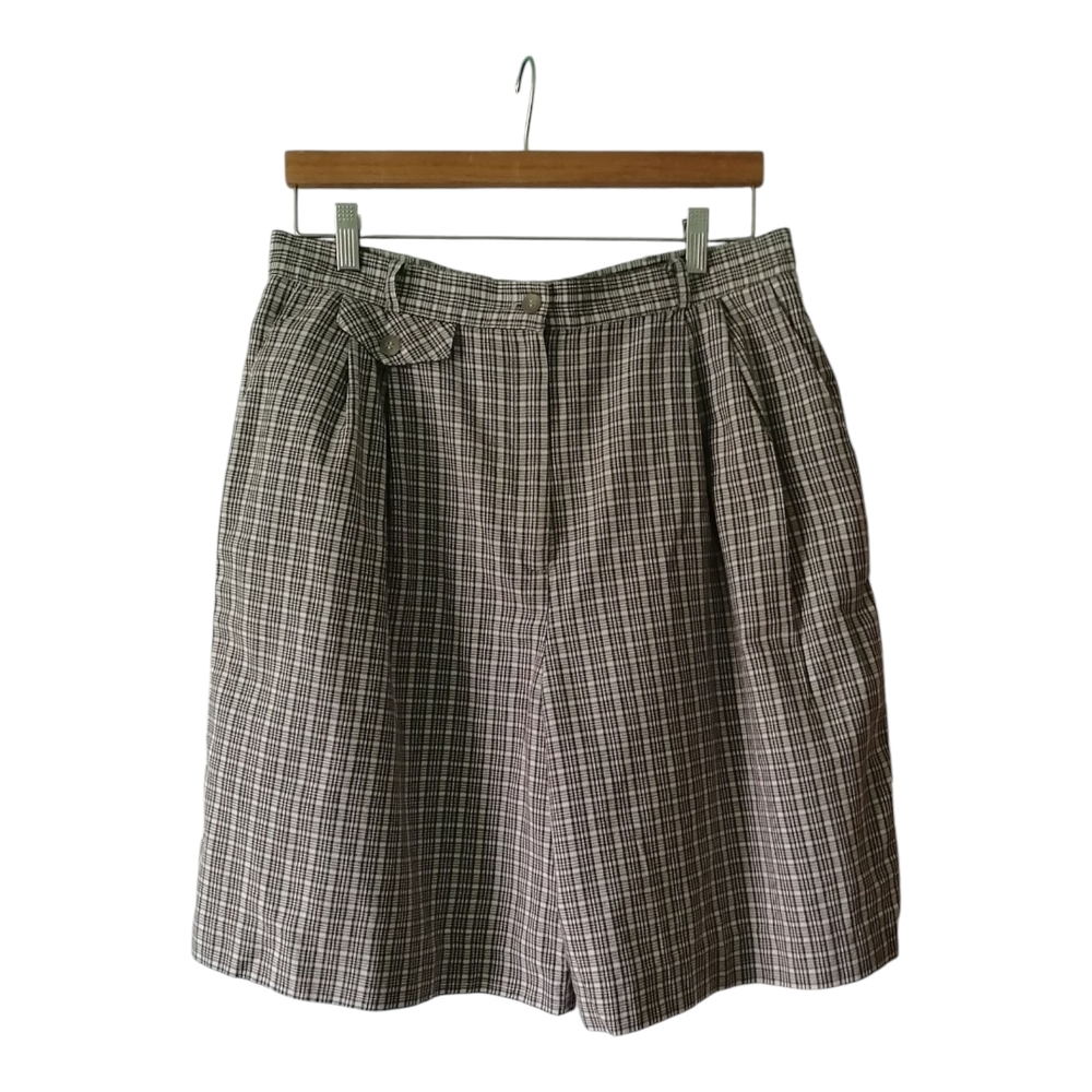 Classic Black and White Check Bermuda Shorts